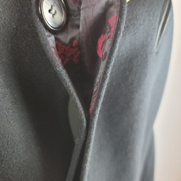 Artistic Palace 100% Cashmere Long Button Coat W/ Silky Coat Bag L - Picture 3 of 13